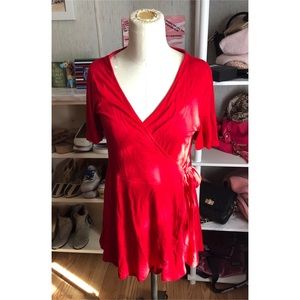 Heart & Hips Red Tie Top